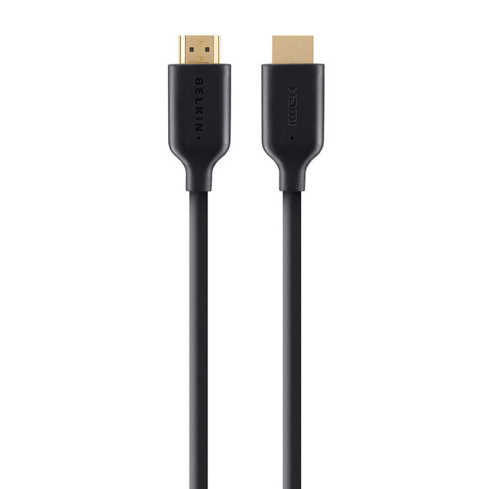 Belkin High-Speed Gold-Plated HDMI Cable, Supports 3D, 4K, 1080p, Audio Return and Ethernet for TV - Black Belkin High-Speed Gold-Plated HDMI Cable, Supports 3D, 4K, 1080p, Audio Return and Ethernet for TV - Black